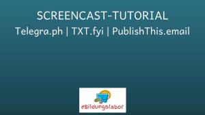 Cover: Screencast-Tutorial: einfache Webseiten-Erstellung