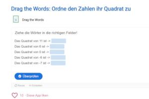 Cover: Drag the Words: Ordne den Zahlen ihr Quadrat zu | ZUM-Apps