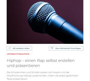 Cover: Hiphop – einen Rap selbst erstellen und präsentieren
