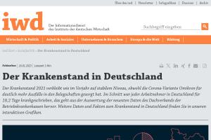 Cover: Der Krankenstand in Deutschland - iwd.de