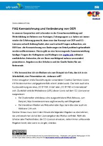 Cover: Handlungsanleitung: FAQ Kennzeichnung und Veränderung von OER