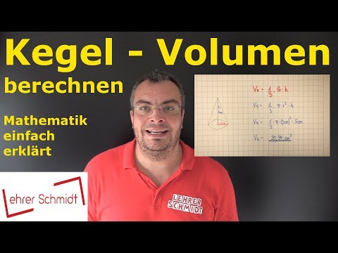 Cover: Kegel - Volumen berechnen | geometrische Körper - Mathematik - einfach erklärt | Lehrerschmidt - YouTube