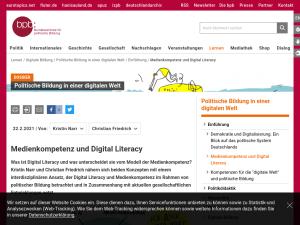 Cover: Medienkompetenz und Digital Literacy | bpb