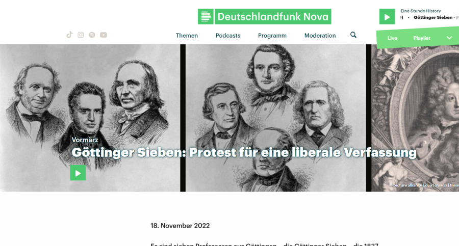 Cover: Göttinger Sieben - Protest für eine liberale Verfassung