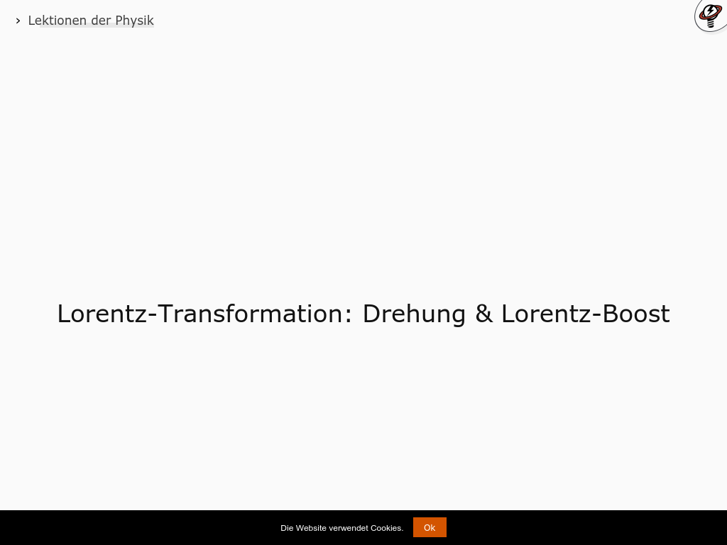 Cover: Lorentz-Transformation: Drehung & Lorentz-Boost