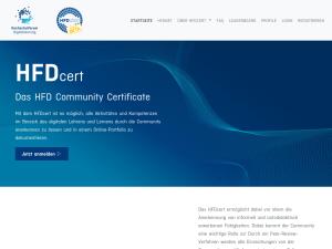 Cover: HFDcert - Das HFD Community Certificate des Hochschulforums Digitalisierung
