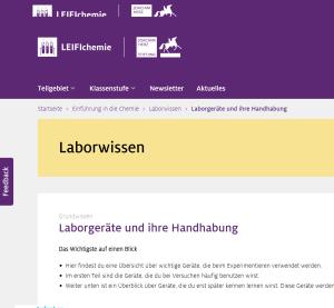 Cover: Laborgeräte und ihre Handhabung | LEIFIchemie
