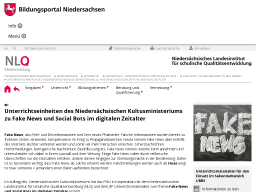 Cover: Unterrichtseinheiten des Niedersächsischen Kultusministeriums zu Fake News und Social Bots im digitalen Zeitalter - Niedersächsischer Bildungsserver