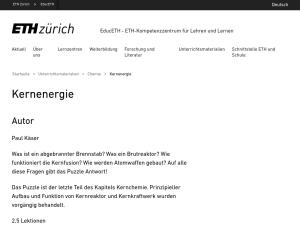 Cover: Kernenergie – EducETH