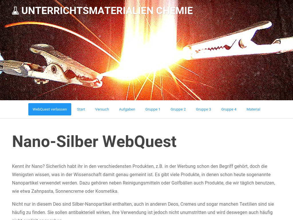 Cover: Nano-Silber WebQuest - Unterrichtsmaterialien Chemie