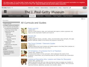 Cover: All Curricula and Guides (Education at the Getty)