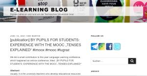 Cover: BY PUPILS FOR STUDENTS: EXPERIENCE WITH THE MOOC „TENSES EXPLAINED“