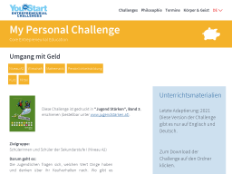 Cover: Umgang mit Geld - Challenges - YouthStart - Entrepreneurial Challenges