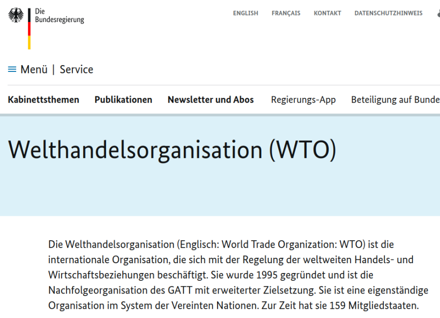 Cover: Welthandelsorganisation