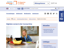 Cover: Deutscher Bildungsserver - Digitales Lernen in der Corona-Krise