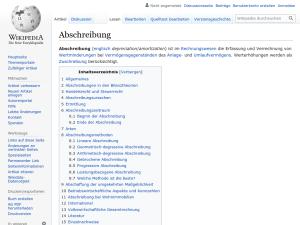 Cover: Abschreibung - wikipedia.org