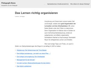 Cover: Das Lernen richtig organisieren – Pädagogik-News