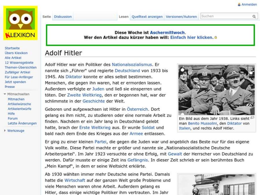 Cover: Adolf Hitler Klexikon