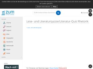 Cover: Lese- und Literaturquizze/Literatur-Quiz Rhetorik – ZUM-Unterrichten