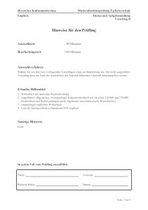 Cover: Hessisches Kultusministerium Musterabschlussprüfung Fachoberschule Englisch Thema und Aufgabenstellung