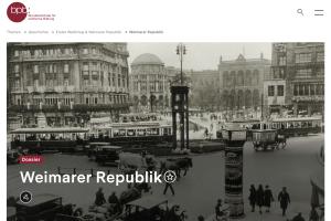 Cover: Dossier - Weimarer Republik | bpb