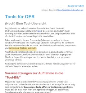 Cover: Tools für OER - Eine Übersicht