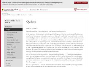 Cover: Unterrichtseinheit zu Québec