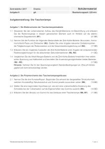 Cover: Schriftliche Abituraufgaben Niedersachsen 2017 Chemie Kurs auf grundlegendem Anforderungsniveau (gA) Aufgabe 2
