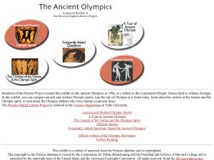 Cover: The Ancient Olympics