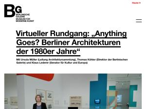 Cover: Virtueller Rundgang | Anything Goes? Berliner Architekturen der 1980er Jahre | Berlinische Galerie