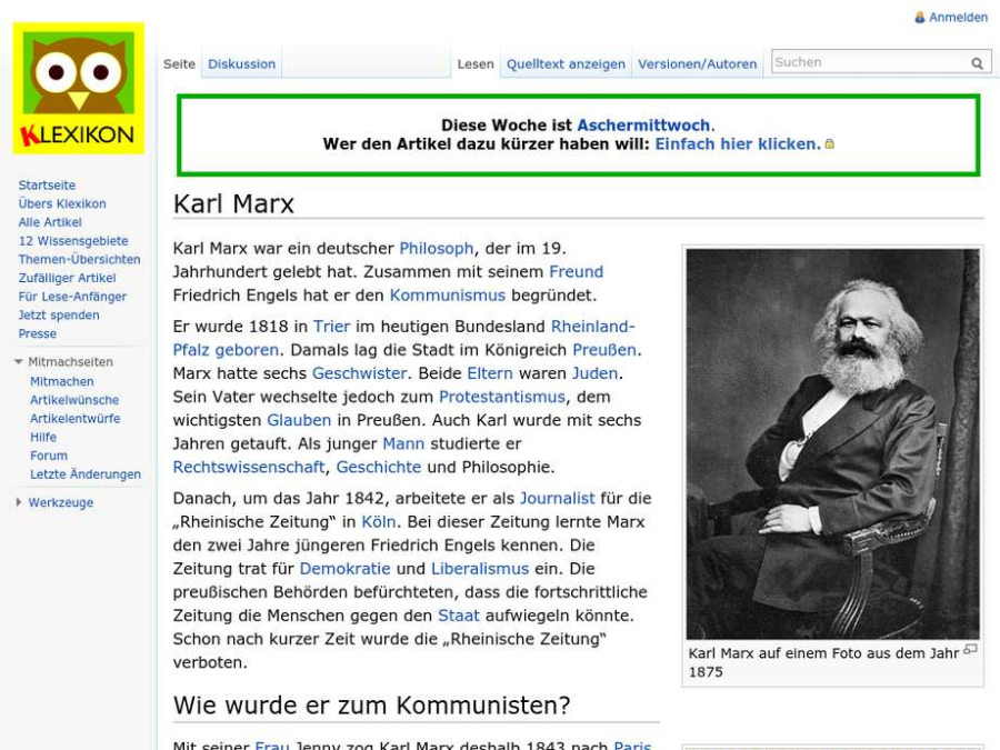 Cover: Karl Marx | Klexikon