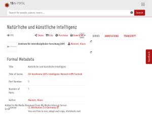 Cover: Natürliche und künstliche Intelligenz - TIB AV-Portal