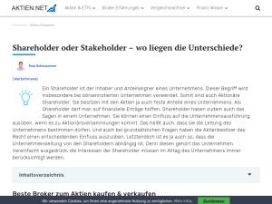 Cover: Shareholder oder Stakeholder - der Unterschied einfach erklärt