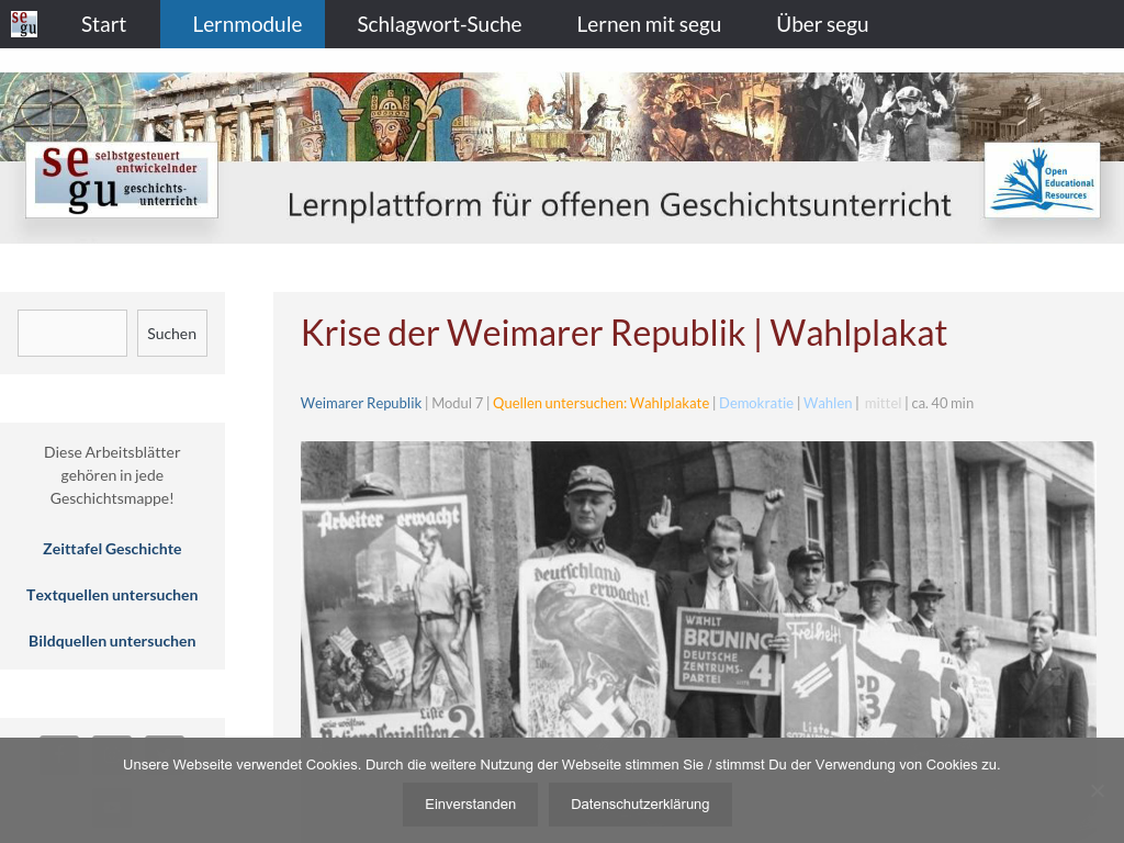 Cover: Krise der Weimarer Republik - Wahlplakat