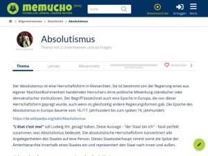 Cover: memucho - Absolutismus