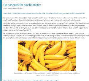 Cover: Go bananas for biochemistry | www.scienceinschool.org