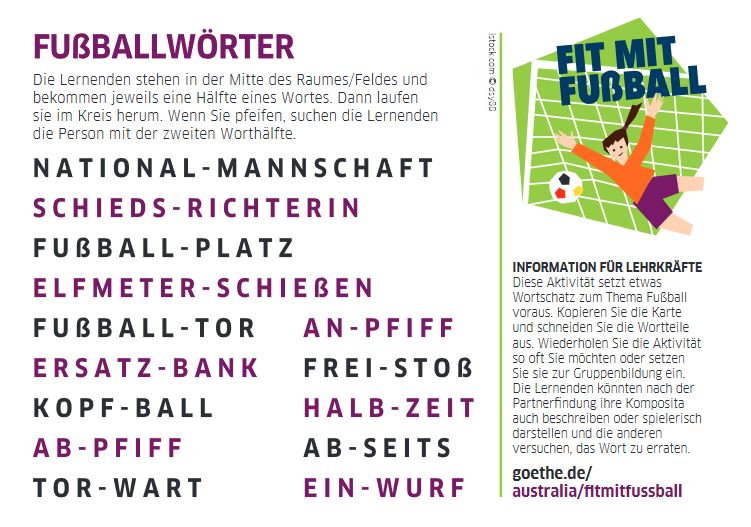 Cover: Fußballwörter |  Deutsch lernen mit Bewegung