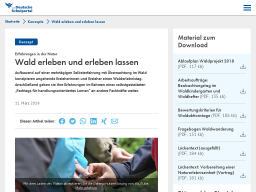 Cover: Wald erleben und erleben lassen – Das Deutsche Schulportal