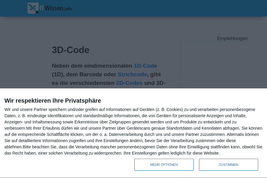 Cover: 3D-Code auf ITWissen.info