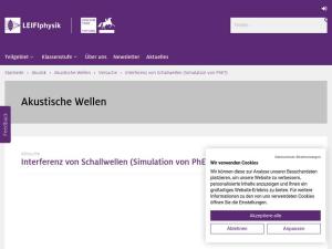 Cover: Interferenz von Schallwellen (Simulation von PhET)
