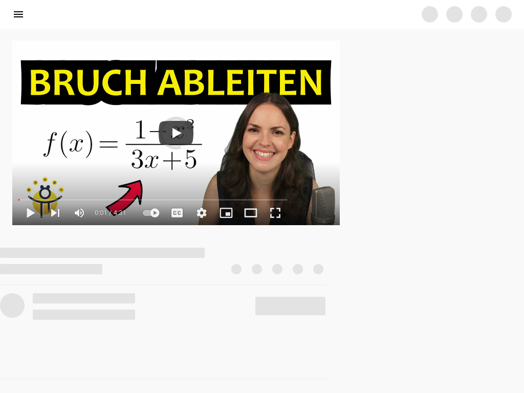 Cover: Ableitung QUOTIENTENREGEL – Brüche ableiten, Beispiel - YouTube