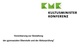 Cover: KMK - Vereinbarung zur Gestaltung der gymnasialen Oberstufe und der Abiturprüfung