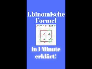 Cover: ⚡️ 1.binomische Formel in 1 min erklärt | #Shorts | ObachtMathe