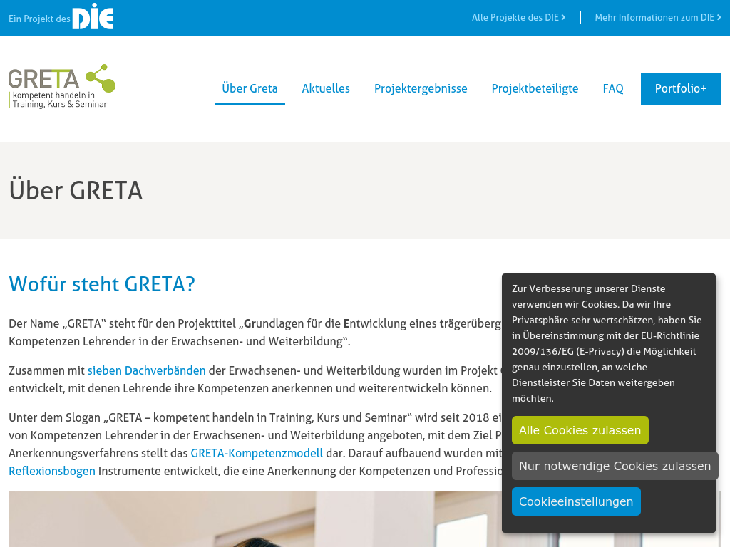 Cover: GRETA - Anerkennungsverfahren von Kompetenzen Lehrender in der Erwachsenen- und Weiterbildung