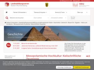Cover: Mesopotamische Hochkultur: Keilschriftliche Zeugnisse — Landesbildungsserver Baden-Württemberg