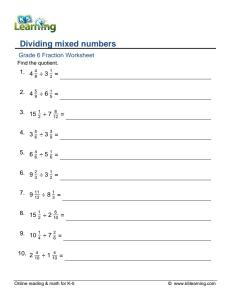 Cover: Dividing mixed numbers