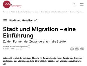 Cover: Stadt und Migration – eine Einführung | bpb.de