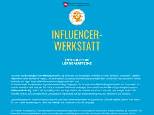 Cover: Influencer-Werkstatt