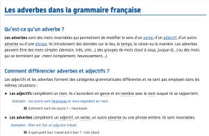 Cover: Les adverbes dans la grammaire française