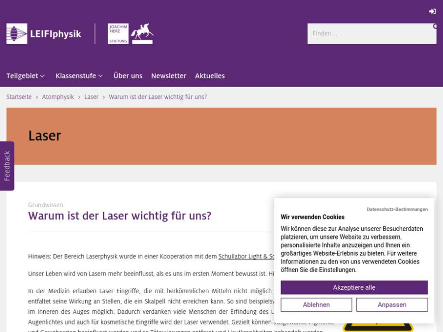 Cover: Warum ist der Laser wichtig für uns?